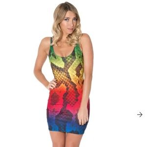 Blackmilk SNAKE SKIN RAINBOW DRESS sz *S*